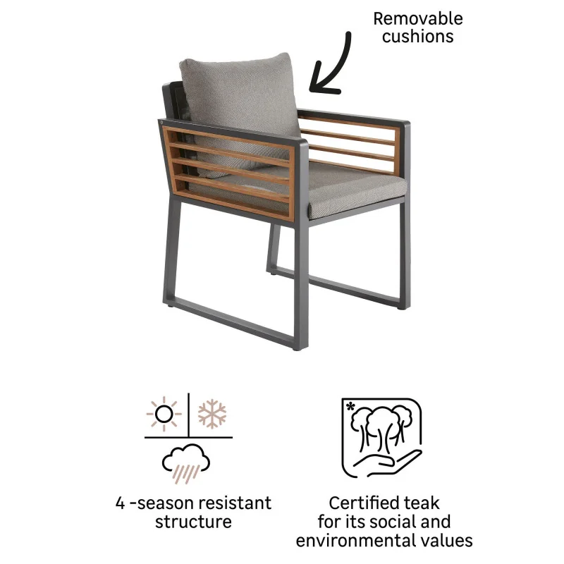 Fauteuil de jardin aluminium Ionis