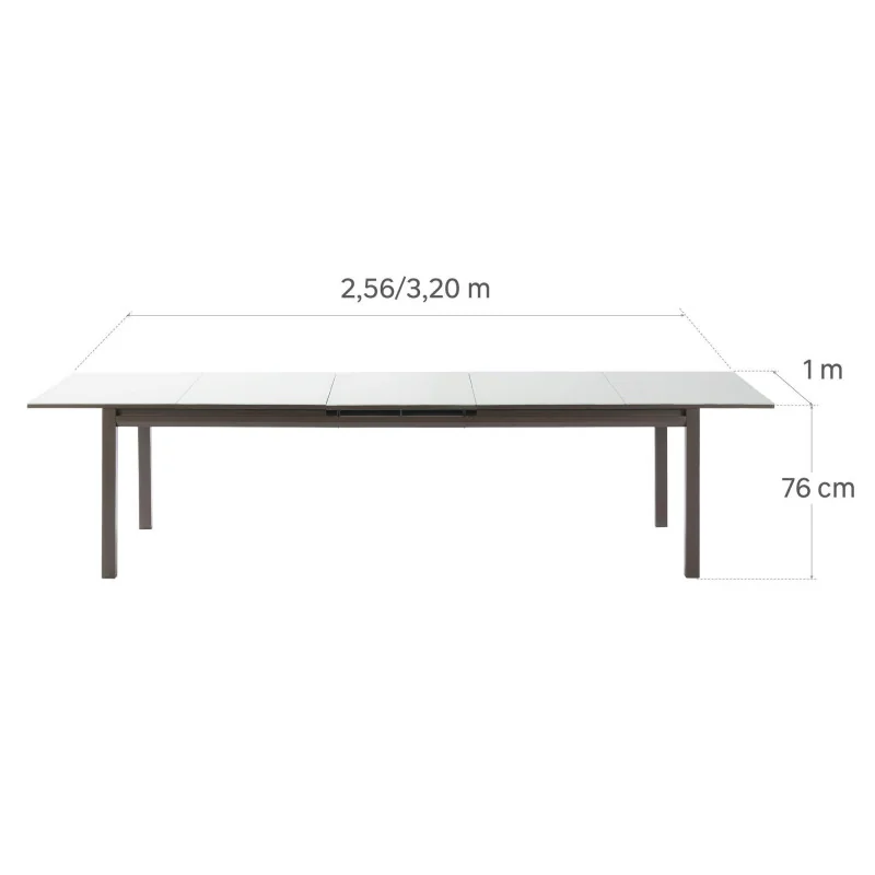 Table de jardin en aluminium et verre Odyssea II