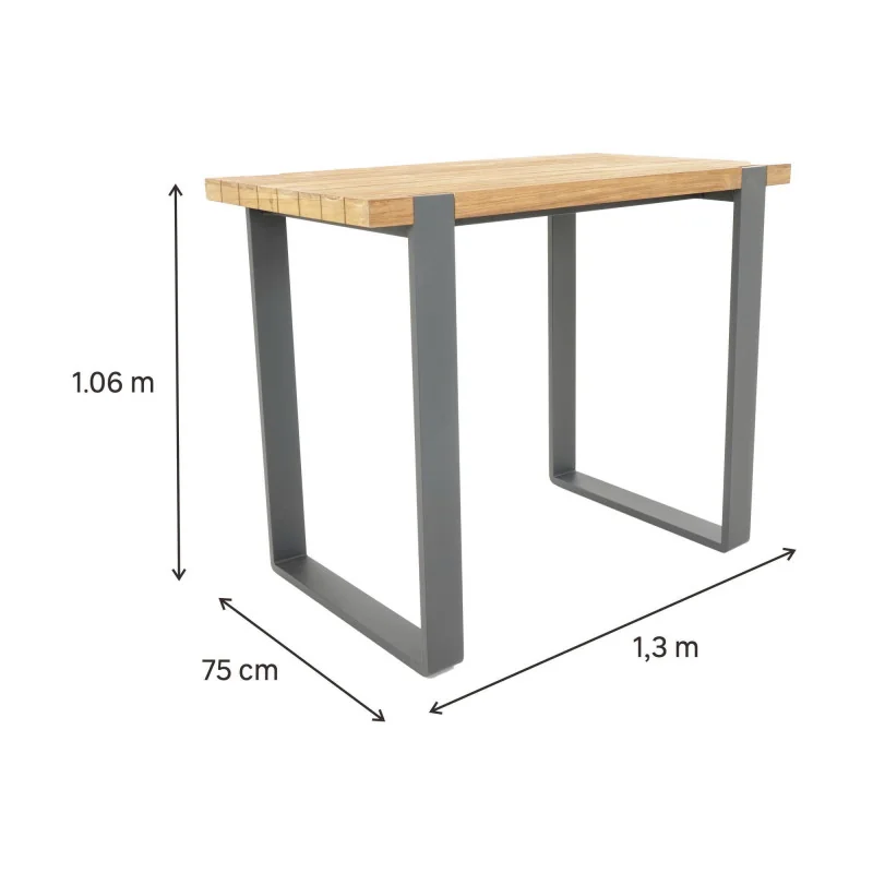 Table aluminium et teck Bermeo