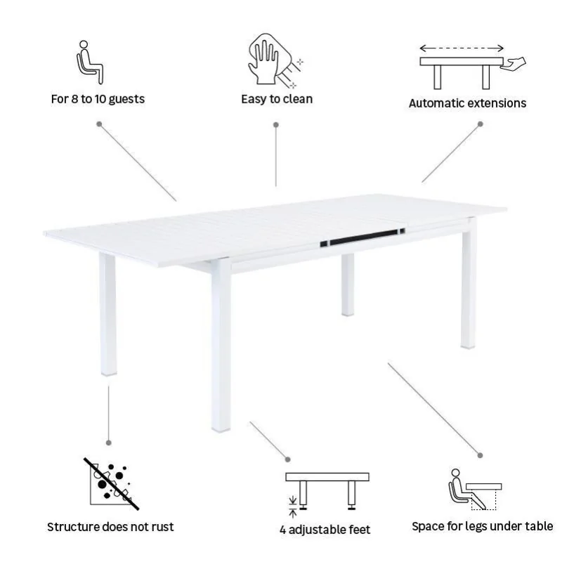 Table de jardin aluminium Odyssea II