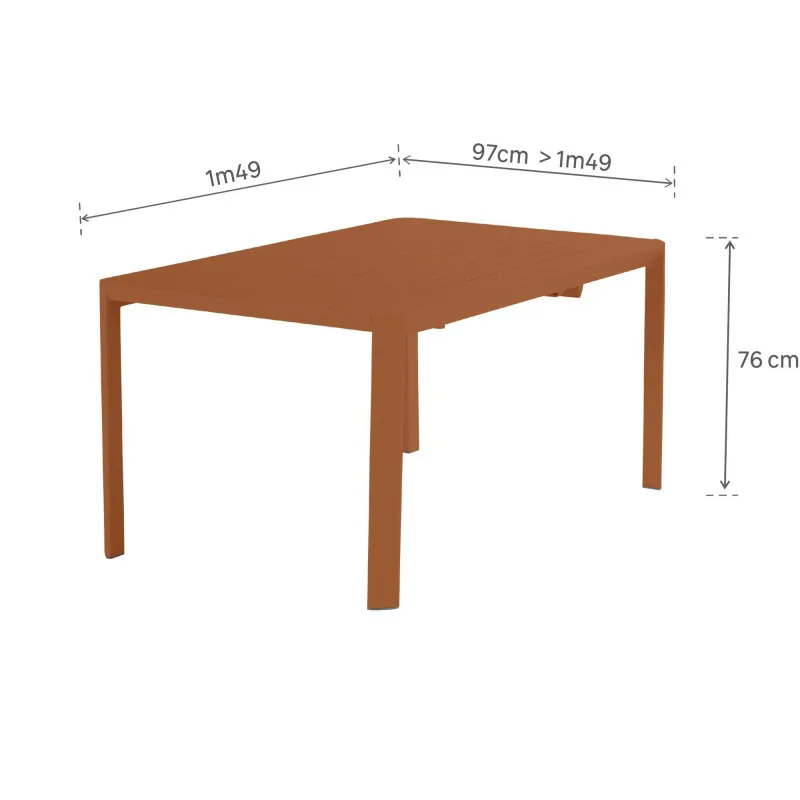 Table de jardin en aluminium Idaho