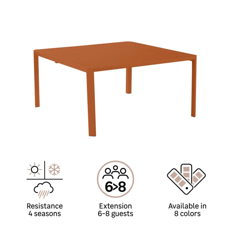 Table de jardin en aluminium Idaho