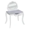 Coiffeuse et tabouret enfant Sirène L70,5cm Blanc - ATMOSPHERA - 200412