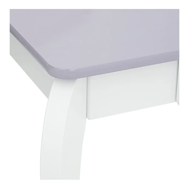 Coiffeuse et tabouret enfant Sirène L70,5cm Blanc - ATMOSPHERA - 200412