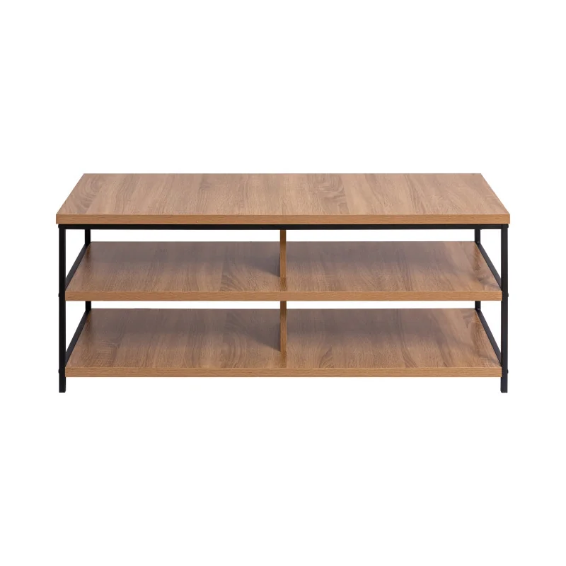 Meuble TV avec étagères de rangement 110x40x45cm marron bois - INTENSO - DSG1104045Z