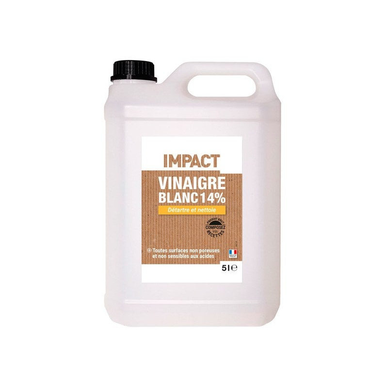 Vinaigre blanc ménager liquide multisurface IMPACT 14% 5L