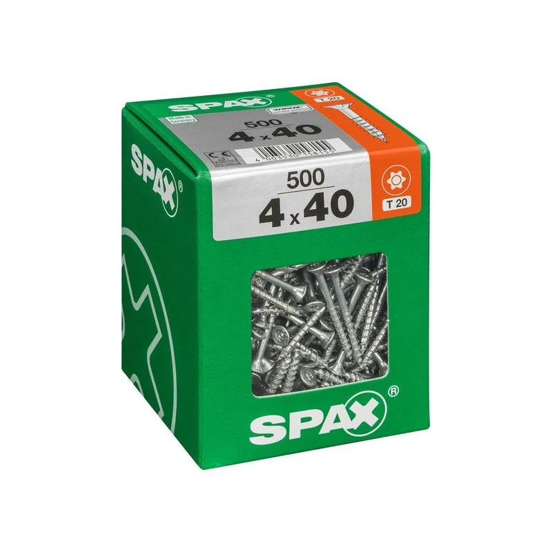 Lot De 500 Vis Acier Tête Fraisée Torx Spax, Diam.4 Mm X L.40 Mm