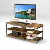 Meuble TV avec étagères de rangement 110x40x45cm marron bois - INTENSO - DSG1104045Z