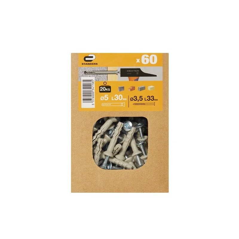 Lot De 60 Chevilles À Frapper Standers, Diam.5 X L.30 Mm