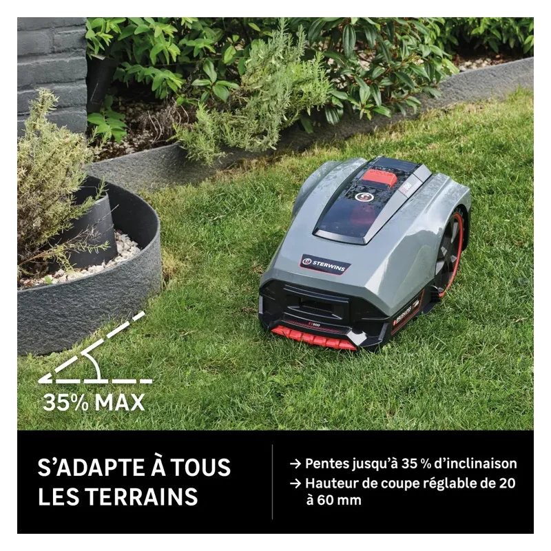 Robot tondeuse 400m² 18V Gris/Noir - STERWINS - 87652218