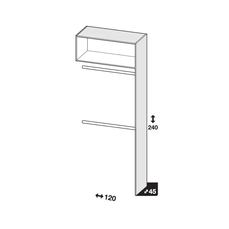 Penderie extensible SPACEO Home, blanc H.240 x l.120 x P.45 cm