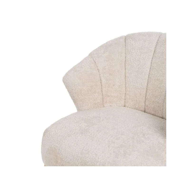 Fauteuil tulipe bouclette blanc