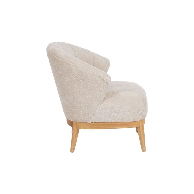 Fauteuil tulipe bouclette blanc