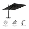 Parasol déporté aluminium Sombra 3x3M Gris anthracite - NATERIAL - :100158106