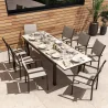 Table de jardin extensible Lyra pour 8 à 10 personnes Marron - NATERIAL - :100158066