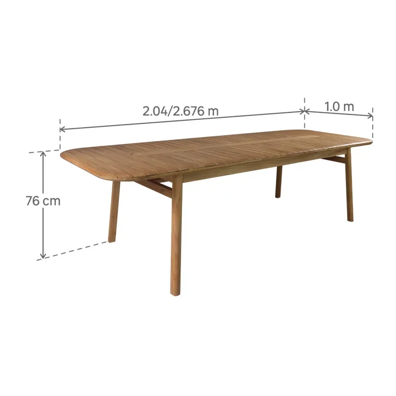 Table de jardin Aurora rectangulaire extensible en teck 8 places - NATERIAL - :100158158