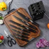 Ensemble de 12 couteaux de cuisine noir + accessoires - GA-016 - GOODA