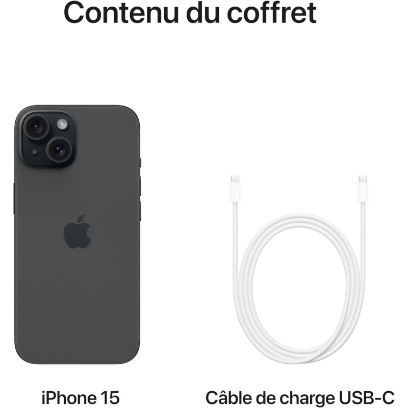 SMARTPHONE IPHONE 15 128GB BLACK SCELLE