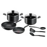 Batterie de cuisine 9 pièces supercook noir - TEFAL - B459S9