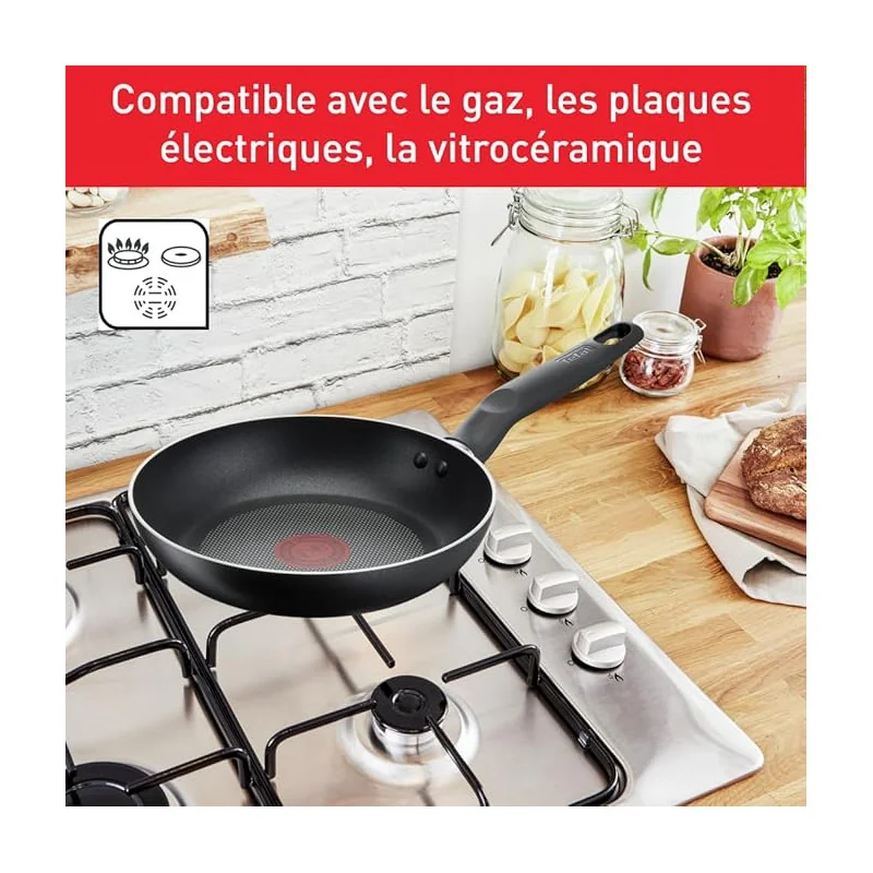 Batterie de cuisine 9 pièces supercook noir - TEFAL - B459S9