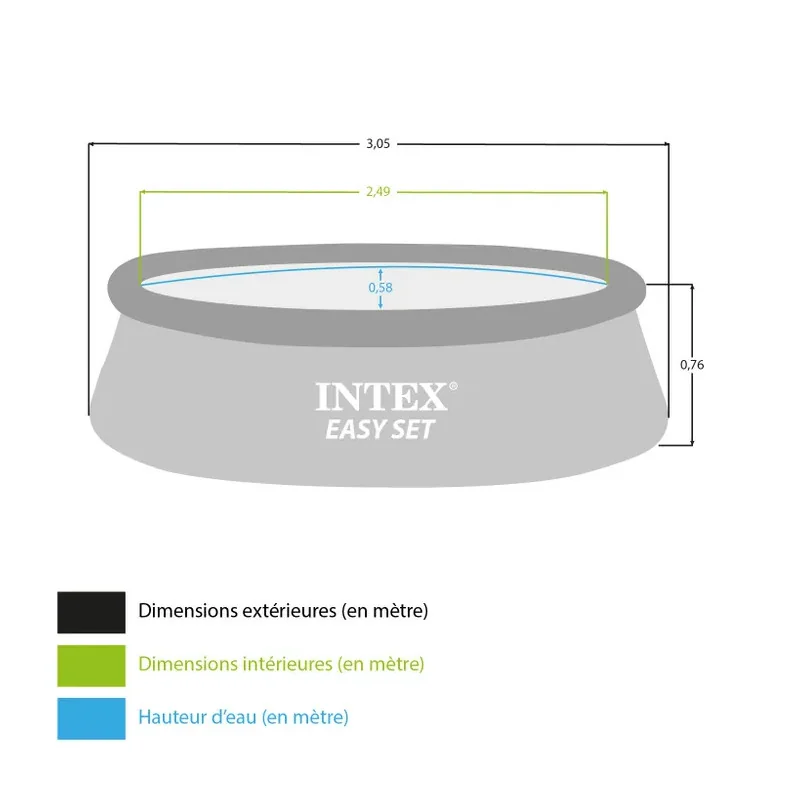 Piscine autoportante INTEX Easy set Diam. 3,05 x H.0,76m