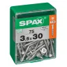 Lot de 75 vis acier tête fraisée t-star+ SPAX, Ø3.5 x L.30 mm