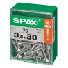 Lot de 75 vis acier tête fraisée t-star+ SPAX, Ø3.5 x L.30 mm