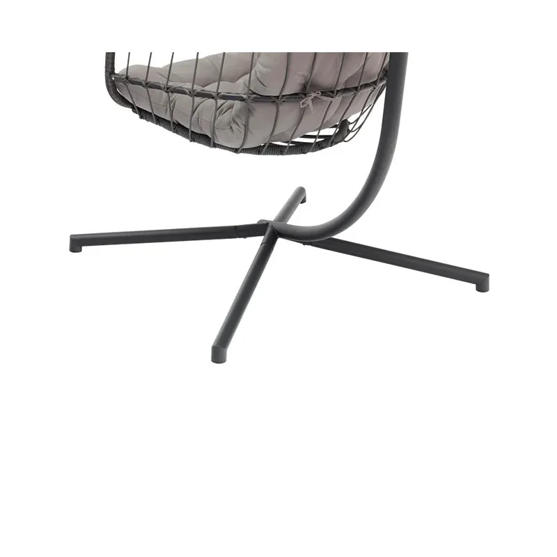 Fauteuil de jardin suspendu en forme d'œuf en acier coloris gris anthracite