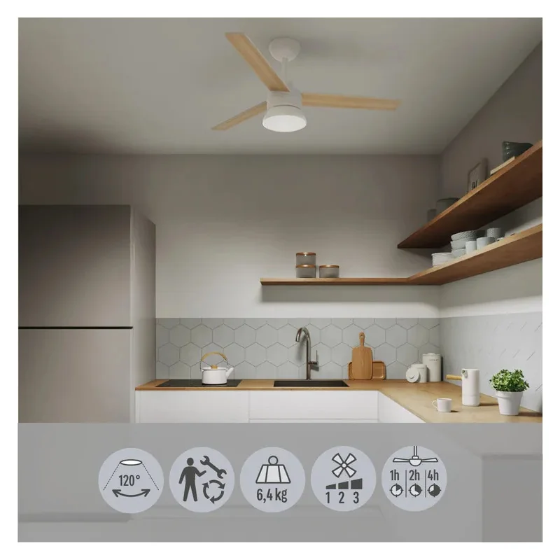 Ventilateur de plafond plafonnier + éclairage LED - NOTOS