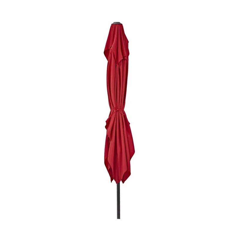 PARASOL RECTANGULAIRE PIED CENTRAL ROUGE