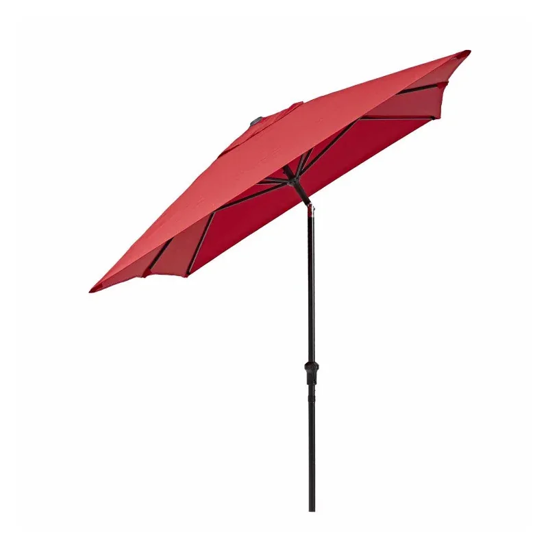 PARASOL RECTANGULAIRE PIED CENTRAL ROUGE