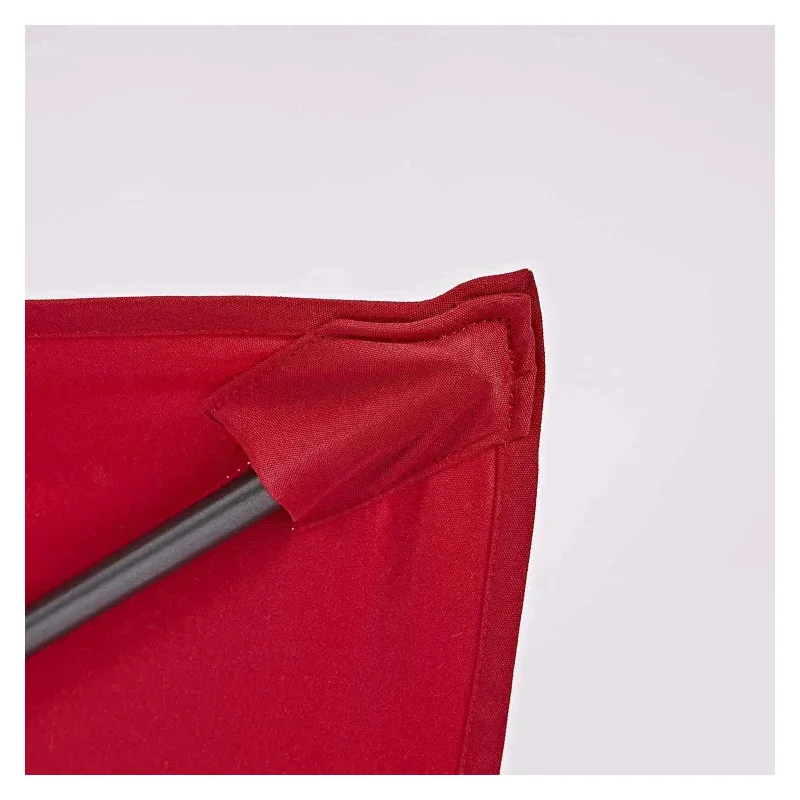 PARASOL RECTANGULAIRE PIED CENTRAL ROUGE