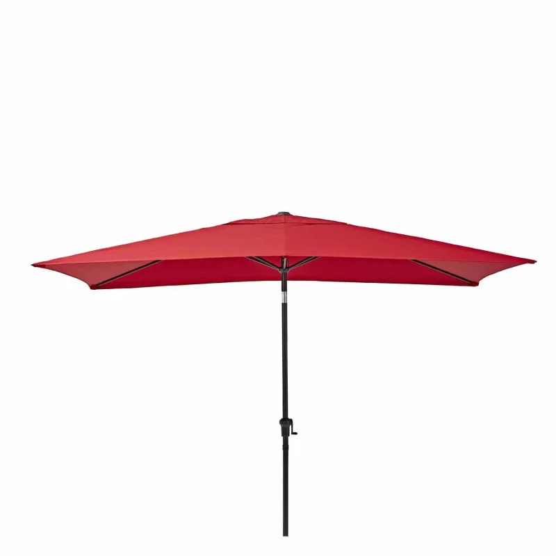 PARASOL RECTANGULAIRE PIED CENTRAL ROUGE