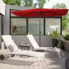 PARASOL RECTANGULAIRE PIED CENTRAL ROUGE