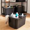 Boite de rangement empilable superposable de 26 L, noir