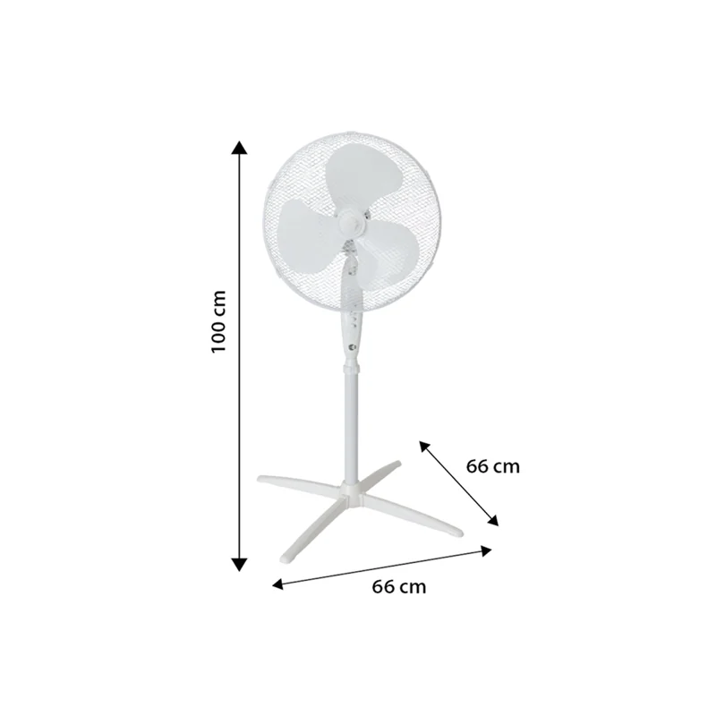 Ventilateur sur pied Altona 3 45W Blanc - EQUATION - 3276007041422