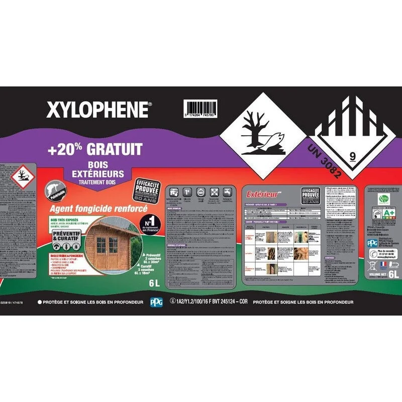 Traitement du bois extérieur XYLOPHENE 5L + 20% gratuit