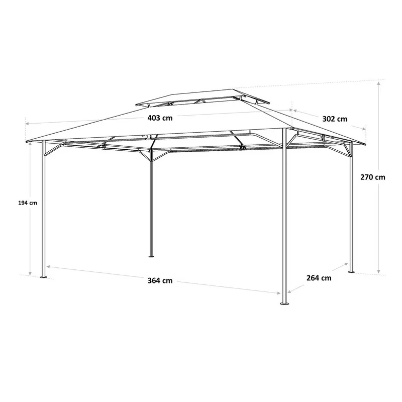 Tente NATERIAL Oxys acier gris foncé 12 m²