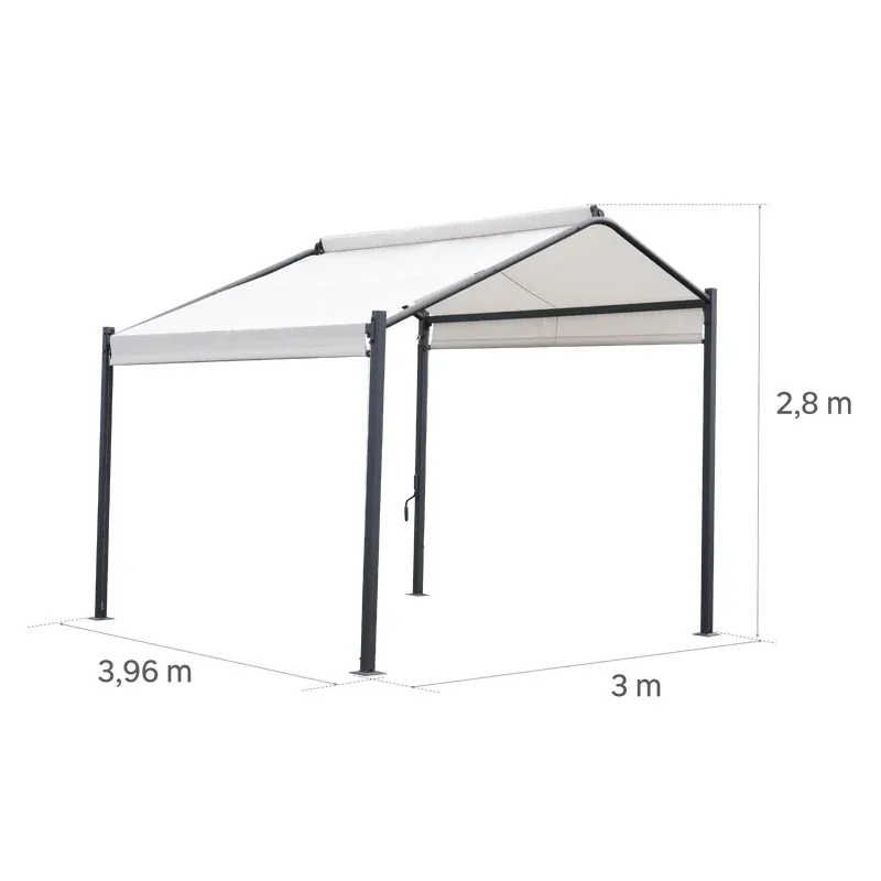 Tonnelle en polyester Cassy 4x3M Blanc - NATERIAL - :100158101