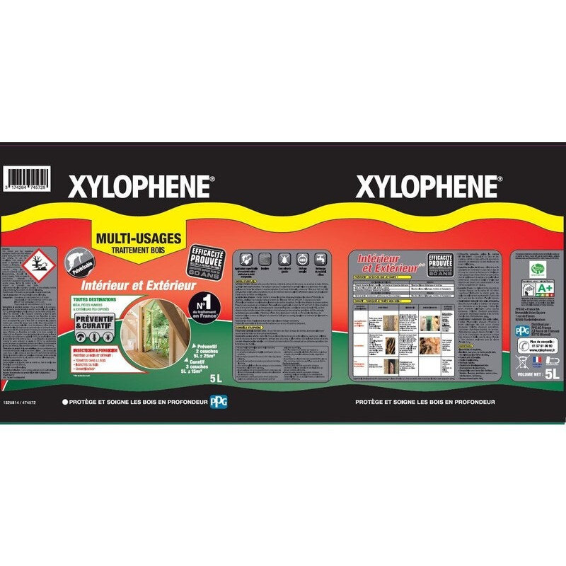 Traitement du bois multiusage XYLOPHENE multi-usages 5 l