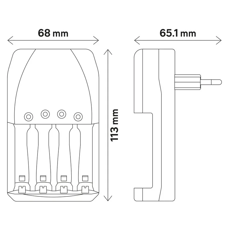 Chargeur de piles AA/AAA