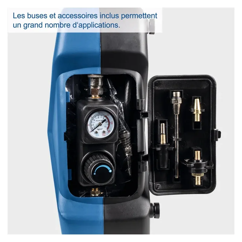 Gonfleur compresseur portatif de loisirs 2L Aircase avec accessoires SCHEPPACH