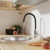 Robinet de cuisine avec bec flexible DELINIA Eleki noir / chrome