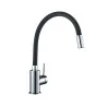 Robinet de cuisine avec bec flexible DELINIA Eleki noir / chrome