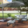 Parasol déporté LED + pied anthracite SONORA L.391 x l.282 cm