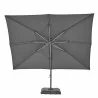 Parasol déporté LED + pied anthracite SONORA L.391 x l.282 cm