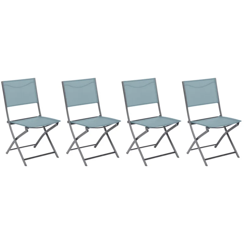 Lot de 4 chaises de jardin pliantes Modula Vert jade & Graphite