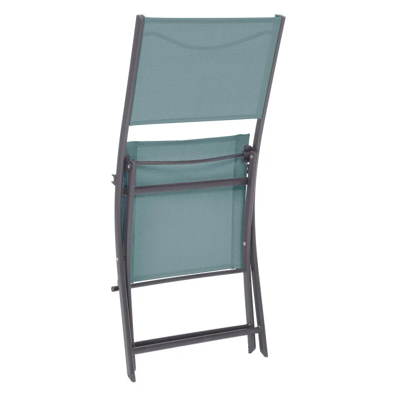 Lot de 4 chaises de jardin pliantes Modula Vert jade & Graphite