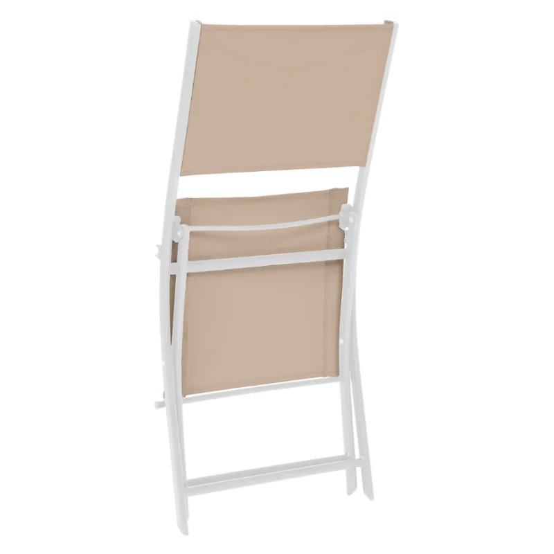 Lot de 4 chaises de jardin pliantes Modula Lin & Blanc