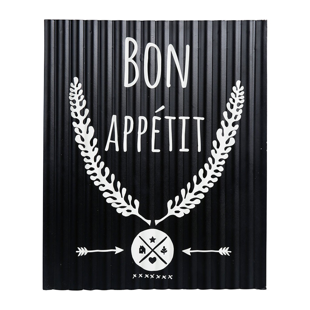 Plaque en métal Bon Appetit - Décoration murale de cuisine ou de